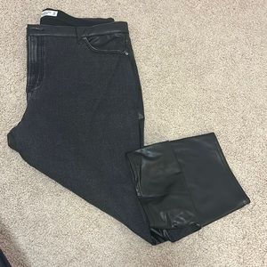 NWT - Abercrombie & Fitch Black Denim w/ Faux Leather